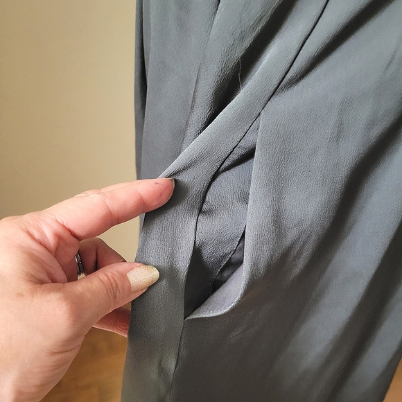 NEW Banana Republic Pintuck Flutter Sleeve Dress Grey size 6 Tall - Picture 13 of 15